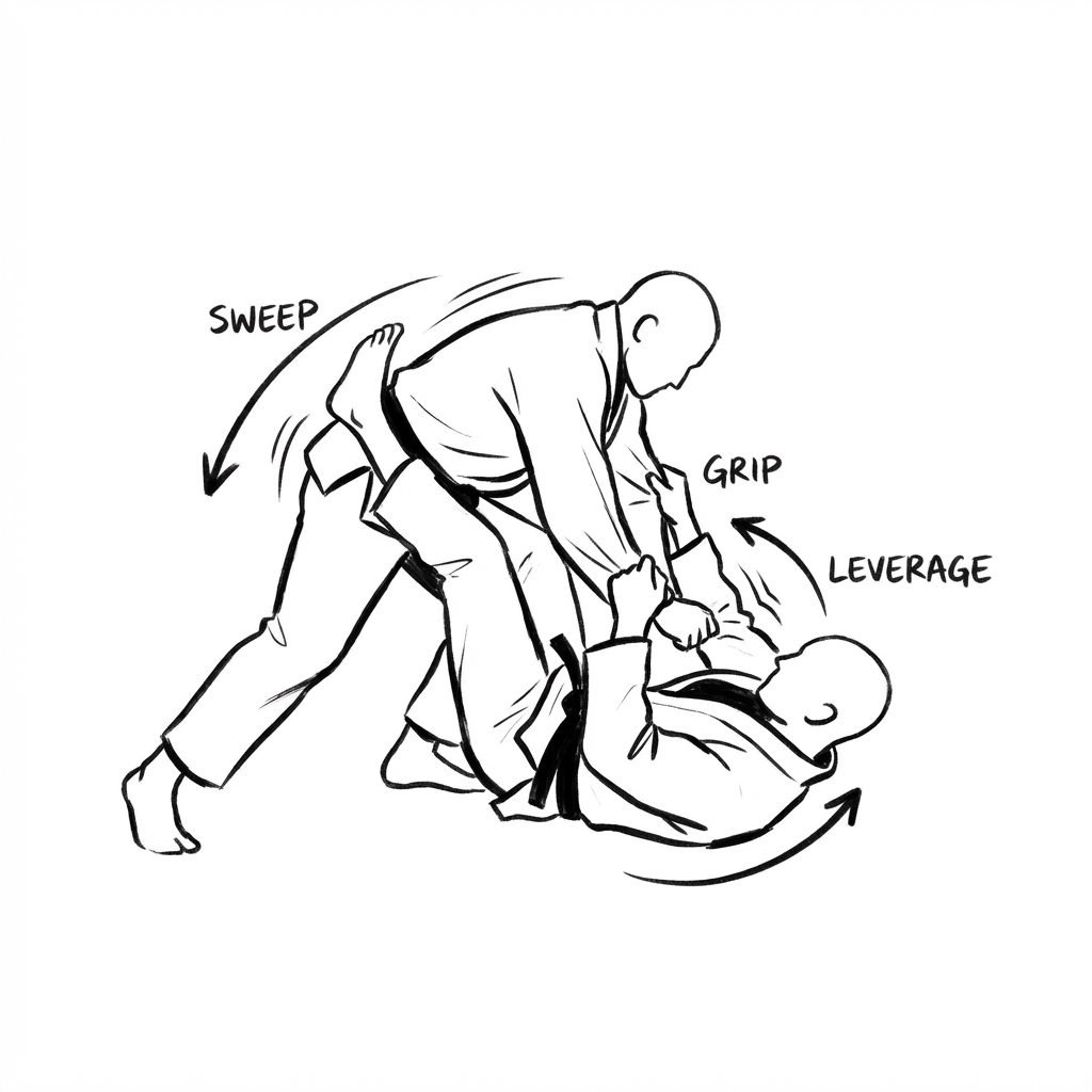 Brazilian Jiu-Jitsu Ink Sketch